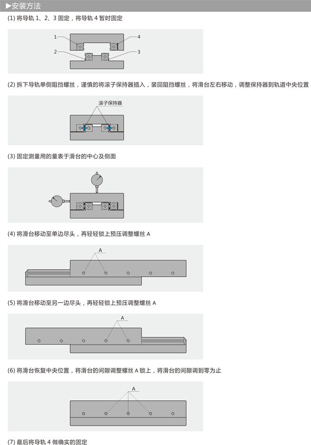 交叉滚子导轨安装方法